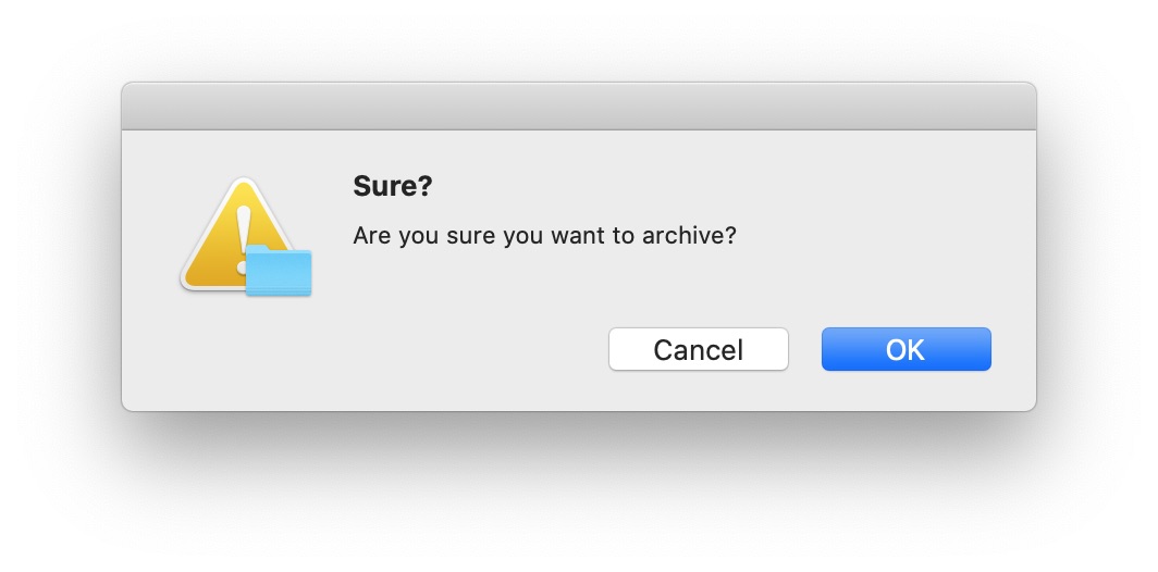 confirmation dialog