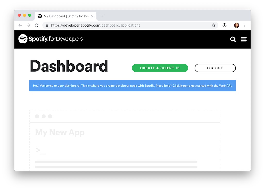 Spotify Client Registration Picture