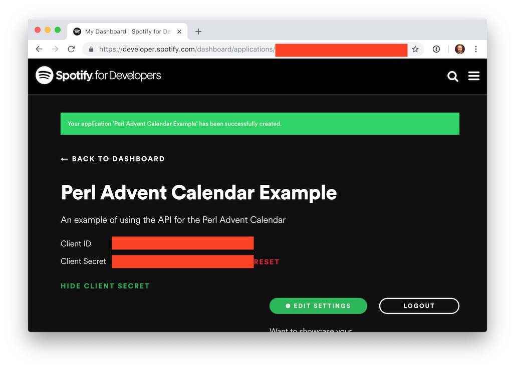 Spotify Client Registration Picture